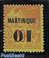 Martinique 1888 01 On 20c, Stamp Out Of Set, Unused (hinged) - Autres & Non Classés