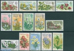 Falkland Islands 1968 Definitives, Flowers 14v, Unused (hinged), Nature - Flowers & Plants - Other & Unclassified