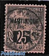 Martinique 1888 15c On 25c, Used, Used Stamps - Autres & Non Classés