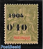 Martinique 1904 0f10 On 1F, Stamp Out Of Set, Unused (hinged) - Other & Unclassified