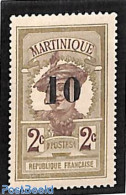 Martinique 1920 10 On 2c, With Small 0, Mint NH - Other & Unclassified