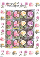 India 2007 Scentic Roses M/s, Mint NH, Nature - Various - Flowers & Plants - Roses - Scented Stamps - Neufs