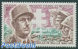 Saint Pierre And Miquelon 1972 Charles De Gaulle 1v, Unused (hinged), History - Politicians - World War II - Guerre Mondiale (Seconde)