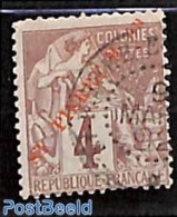 Saint Pierre And Miquelon 1891 4c, Red Overprint, Used, Used Stamps - Other & Unclassified