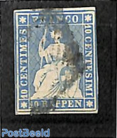 Switzerland 1854 10Rp, Munich Print, Used, Used Stamps - Oblitérés