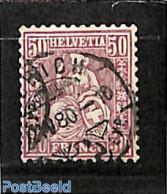 Switzerland 1867 50c, White Paper, Used, Used Stamps - Gebruikt