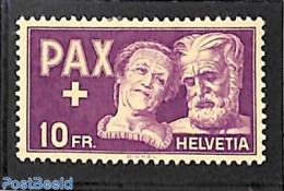 Switzerland 1945 10Fr, Stamp Out Of Set, Unused (hinged) - Ungebraucht
