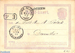Netherlands - Various Cancellations 1872 Naamstempel LOCHEM On Postcard, Postal History - Other & Unclassified