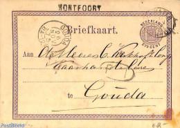 Netherlands - Various Cancellations 1875 Naamstempel MONTFOORT On Postcard, Postal History - Other & Unclassified