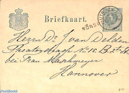 Netherlands - Various Cancellations 1879 POstcard From NUNSPEET (railw. UTR-ZWOLLE) To Hannover, Postal History - Other & Unclassified