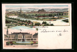 Lithographie Metz, Stadttheater, Vue Générale  - Metz