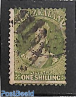 New Zealand 1864 1sh, WM Star, Used, Used Stamps - Gebruikt