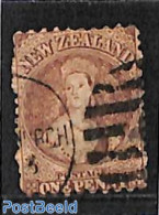 New Zealand 1871 1d, WM Star, Perf. 10:12.5, Used, Used Stamps - Used Stamps