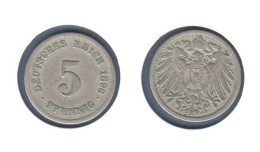 Allemagne  5 Pfennig 1896 F, Type Ll, KM# 11, Deutsches Reich, - 5 Pfennig