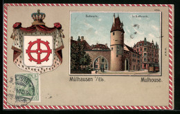 Lithographie Gaufrée Mülhausen I. Els., Bollwerk, Armoiries  - Sonstige & Ohne Zuordnung