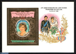 Central Africa 1982 Diana Birthday S/s Gold, Mint NH, History - Charles & Diana - Kings & Queens (Royalty) - Familles Royales