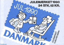 Denmark 1990 Christmas Seals Booklet, Mint NH, Nature - Religion - Cats - Christmas - Stamp Booklets - Ongebruikt