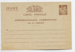 ENTIER 90C IRIS CARTE CORRESPONDANCE COMMERCIALE NEUF SUPERBE - Standard Postcards & Stamped On Demand (before 1995)