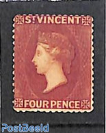 Saint Vincent 1885 4d, Carmine Brown, Stamp Out Of Set, Without Gum, Unused (hinged) - St.Vincent (1979-...)