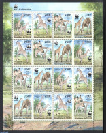 Niger 2013 WWF, Giraffe 16v M/s, Mint NH, Nature - Animals (others & Mixed) - Giraffe - World Wildlife Fund (WWF) - Niger (1960-...)