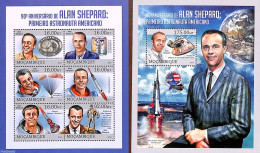 Mozambique 2013 Alan Shepard 2 S/s, Mint NH, Transport - Space Exploration - Mozambique