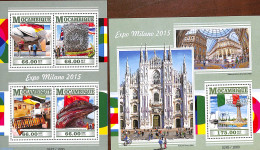 Mozambique 2015 Expo Milano 2 S/s, Mint NH, Religion - Sport - Various - Churches, Temples, Mosques, Synagogues - Cycl.. - Churches & Cathedrals
