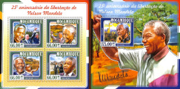 Mozambique 2015 Nelson Mandela 2 S/s, Mint NH, History - Politicians - Nelson Mandela - Mozambique