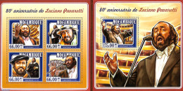 Mozambique 2015 Luciano Pavarotti 2 S/s, Mint NH, Performance Art - Music - Musique