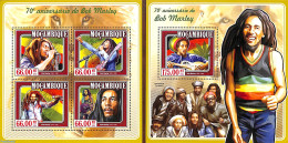 Mozambique 2015 Bob Marley 2 S/s, Mint NH, Performance Art - Music - Popular Music - Musique