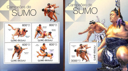 Guinea Bissau 2012 Sumo Wrestlers 2 S/s, Mint NH, Sport - Sport (other And Mixed) - Guinea-Bissau