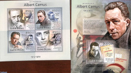 Guinea Bissau 2013 Albert Camus 2 S/s, Mint NH, Art - Authors - Schriftsteller