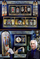Guinea Bissau 2013 Vyautas Svarlys 2 S/s, Mint NH, Religion - Churches, Temples, Mosques, Synagogues - Religion - Art .. - Churches & Cathedrals