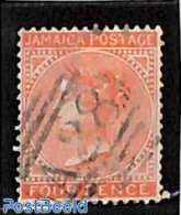 Jamaica 1870 4d, WM Crown CC, Used A28 (=Annotta Bay), Used Stamps - Jamaica (1962-...)