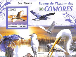 Comoros 2009 Herons S/s, Imperforated, Mint NH, Nature - Birds - Comoros