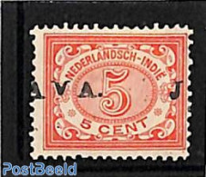Netherlands Indies 1908 5c, Moved Overprint, Unused (hinged) - Other & Unclassified