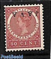 Netherlands Indies 1908 50c, Inverted JAVA Overprint Without Point, Mint NH - Autres & Non Classés