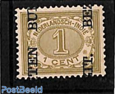 Netherlands Indies 1908 1c, Moved Overprint, Unused (hinged) - Other & Unclassified