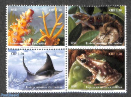 United Nations, Geneva 2022 Endangered Fauna 4v [+], Mint NH, Nature - Animals (others & Mixed) - Fish - Frogs & Toads.. - Vissen