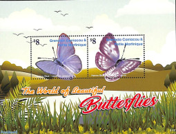 Grenada Grenadines 2021 Butterflies 2v M/s, Mint NH, Nature - Butterflies - Grenada (1974-...)
