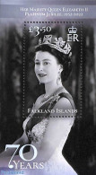 Falkland Islands 2022 Queen Elizabeth II, Platinum Jubilee S/s, Mint NH, History - Kings & Queens (Royalty) - Königshäuser, Adel