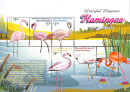 Grenada Grenadines 2021 Flamingos 6v M/s, Mint NH, Nature - Birds - Flamingo - Grenade (1974-...)