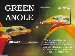 Grenada 2021 Green Anole S/s, Mint NH, Nature - Reptiles - Andere & Zonder Classificatie