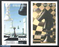 Mali 1986 Chess World Championship 2v, Imperforated, Mint NH, Sport - Chess - Echecs