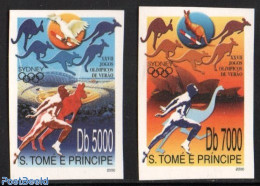 Sao Tome/Principe 2000 Olympic Games Sydney 2v, Imperforated, Mint NH, Sport - Olympic Games - São Tomé Und Príncipe