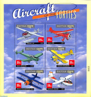 Bhutan 2000 Aircraft Of The Forties 6v M/s, Mint NH, Transport - Aircraft & Aviation - Avions