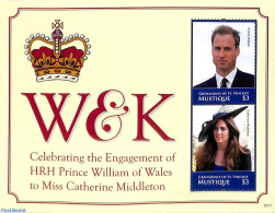 Saint Vincent & The Grenadines 2010 Mustique, William & Kate S/s, Mint NH, History - Kings & Queens (Royalty) - Königshäuser, Adel