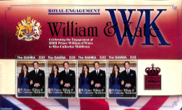 Gambia 2011 William & Kate Royal Engagement M/s, Mint NH, History - Kings & Queens (Royalty) - Familles Royales