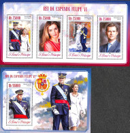 Sao Tome/Principe 2014 King & Queen Of Spain 2 S/s, Mint NH, History - Kings & Queens (Royalty) - Königshäuser, Adel