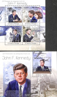 Sao Tome/Principe 2013 J.F. Kennedy 2 S/s, Mint NH, History - Performance Art - Transport - American Presidents - Mari.. - Flugzeuge