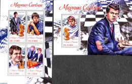 Sao Tome/Principe 2013 Magnus Carlsen 2 S/s, Mint NH, Sport - Chess - Echecs